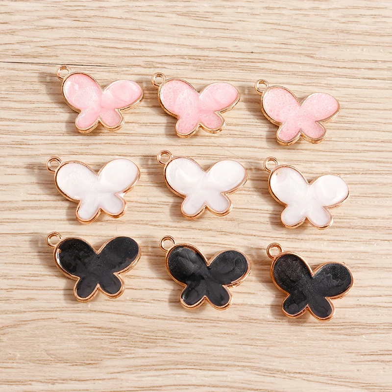 

10pcs 18x12mm Cute Enamel Butterfly Charms Pendants for Drop Earrings Necklace DIY Handmade Bracelets Jewelry Making Accessories