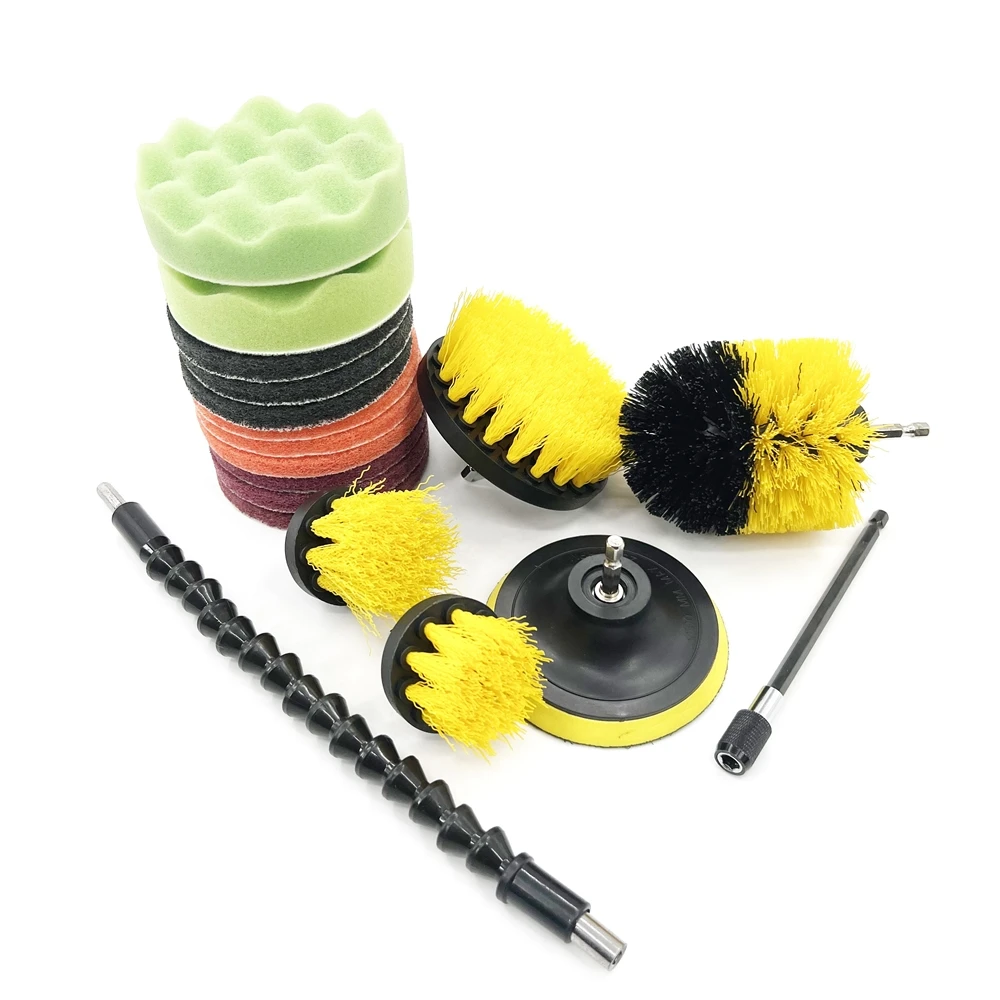 

Car Cleaning Brush Drill with Scouring Pad, Sponge Pad for Grinding, Polishing etc