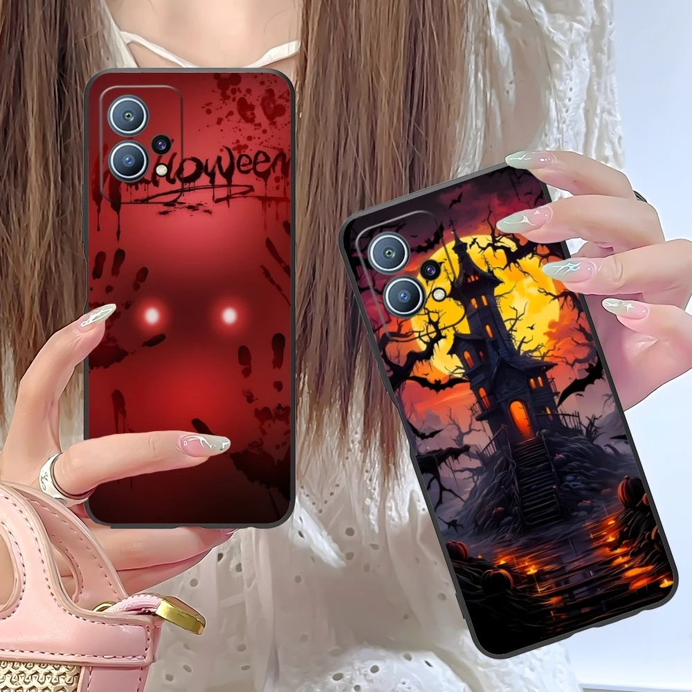 Хэллоуин Тыква Чехол для мобильного телефона Huawei P60 P50 P40 P30 P20 P10 P9 P8 Pro Lite Plus Черный