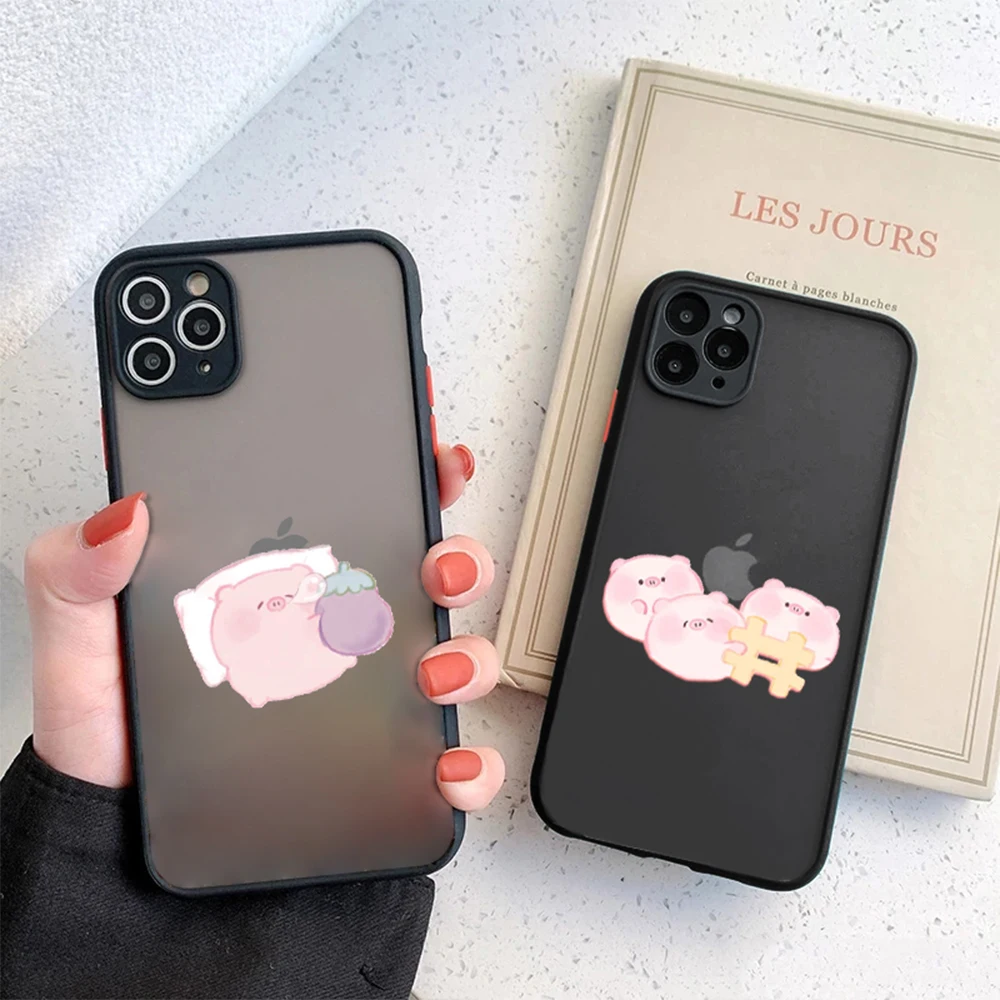 

Hard Back Fundas for IPhone 14 13 12 11 ProMax Mini Plus Cover for IPhone XR XS Max 7 8 SE 2022 Cartoon Cute Pig Phone Case