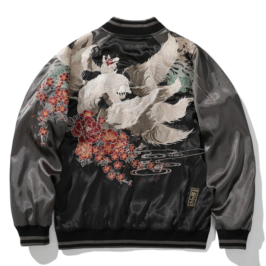 

Японская уличная куртка Йокосука модная куртка-бомбер на молнии с вышивкой в стиле панк весна-осень куртки в стиле Харадзюку унисекс