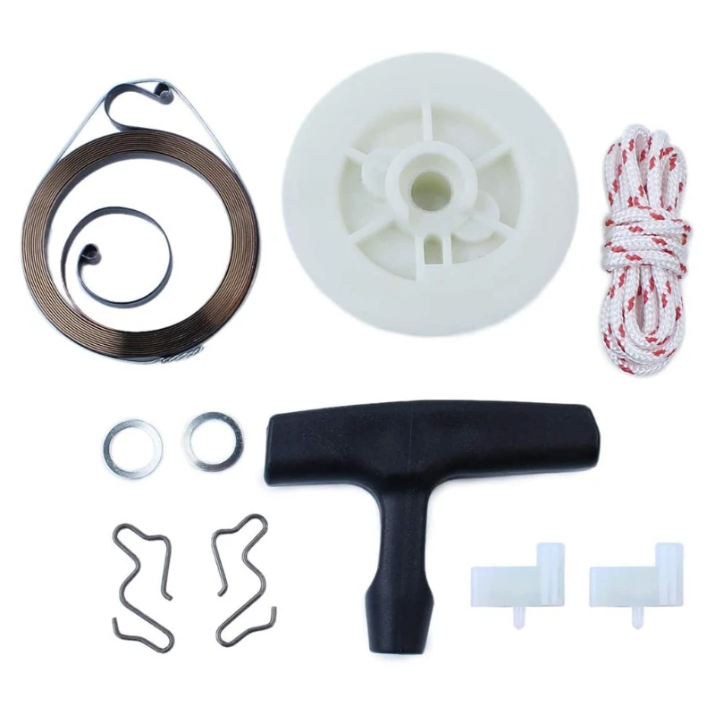 

1 Set Pull Lawnmower Handle Kit Starter Mower Replacement Pulley Rope Springs Garden Lawnmower Part Kit Quality Material R7UA