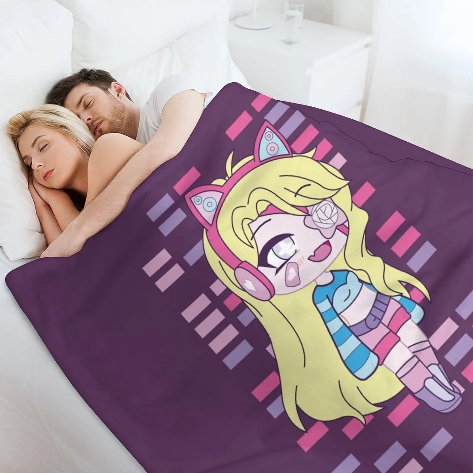 Gacha Life series-плед Nightcore для девушек теплые полярные плюшевые одеяла