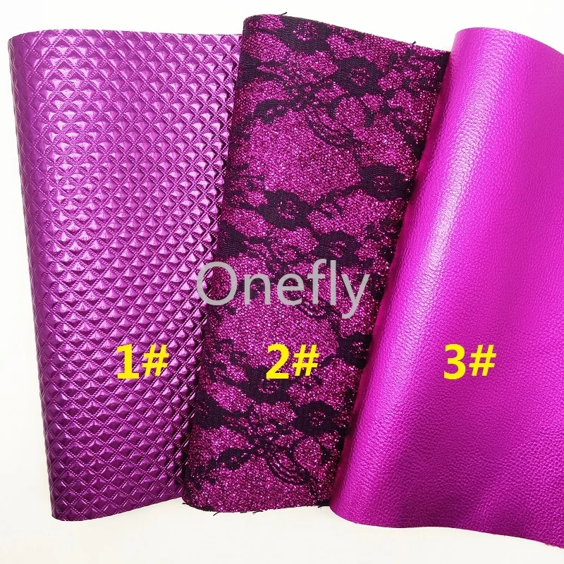 Onefly Кружева Блестящие Кожаные листы пледы Тиснением Синтетическая кожа ткань