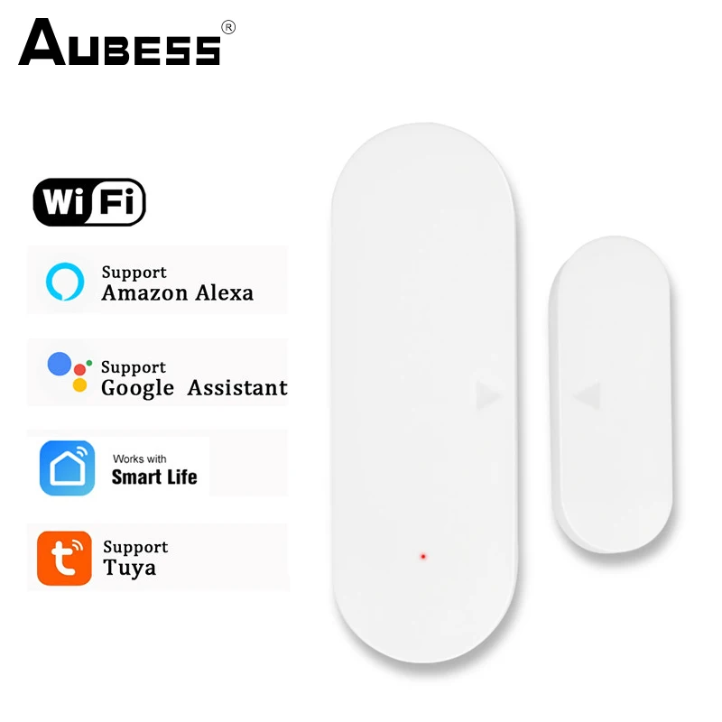 

Tuya WiFi Door Sensor Home Security Window Door Sensor Open / Closed Detectors Compatible With Alexa Google Home Smart Life APP