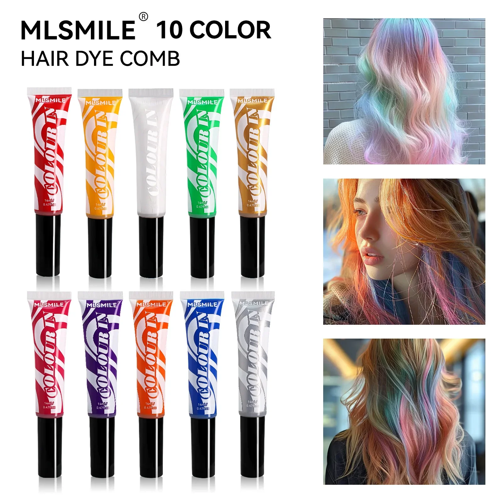 Одноразовая краска для волос на Хэллоуин высокоглянцевая цветная палочка