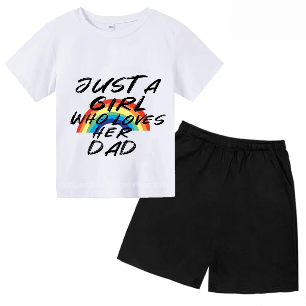 Футболка и шорты с принтом алфавита для мальчиков девочек