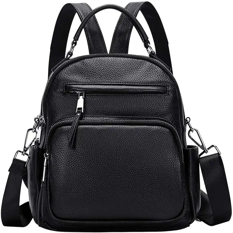 

Leather Backpack for Women Fashion Shoulder Handbags 4 in 1 to Carry S71 Black