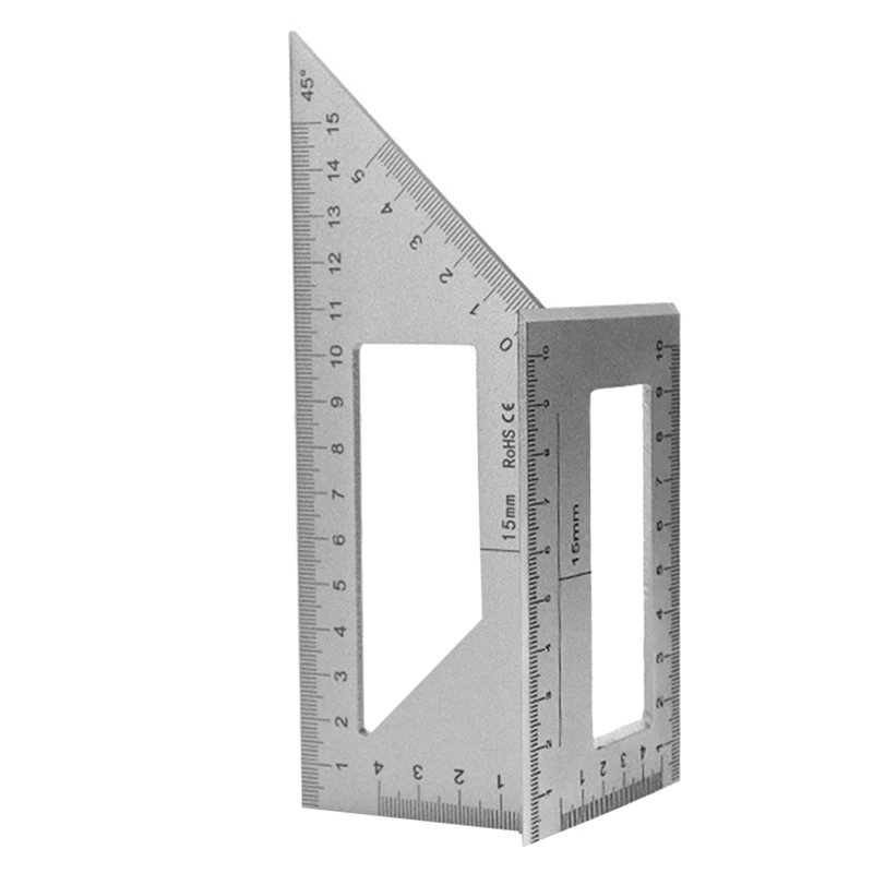

Многофункциональная квадратная угловая линейка 45 + 90 градусов Т-образная измерительная деревообрабатывающая Линейка Инструмент