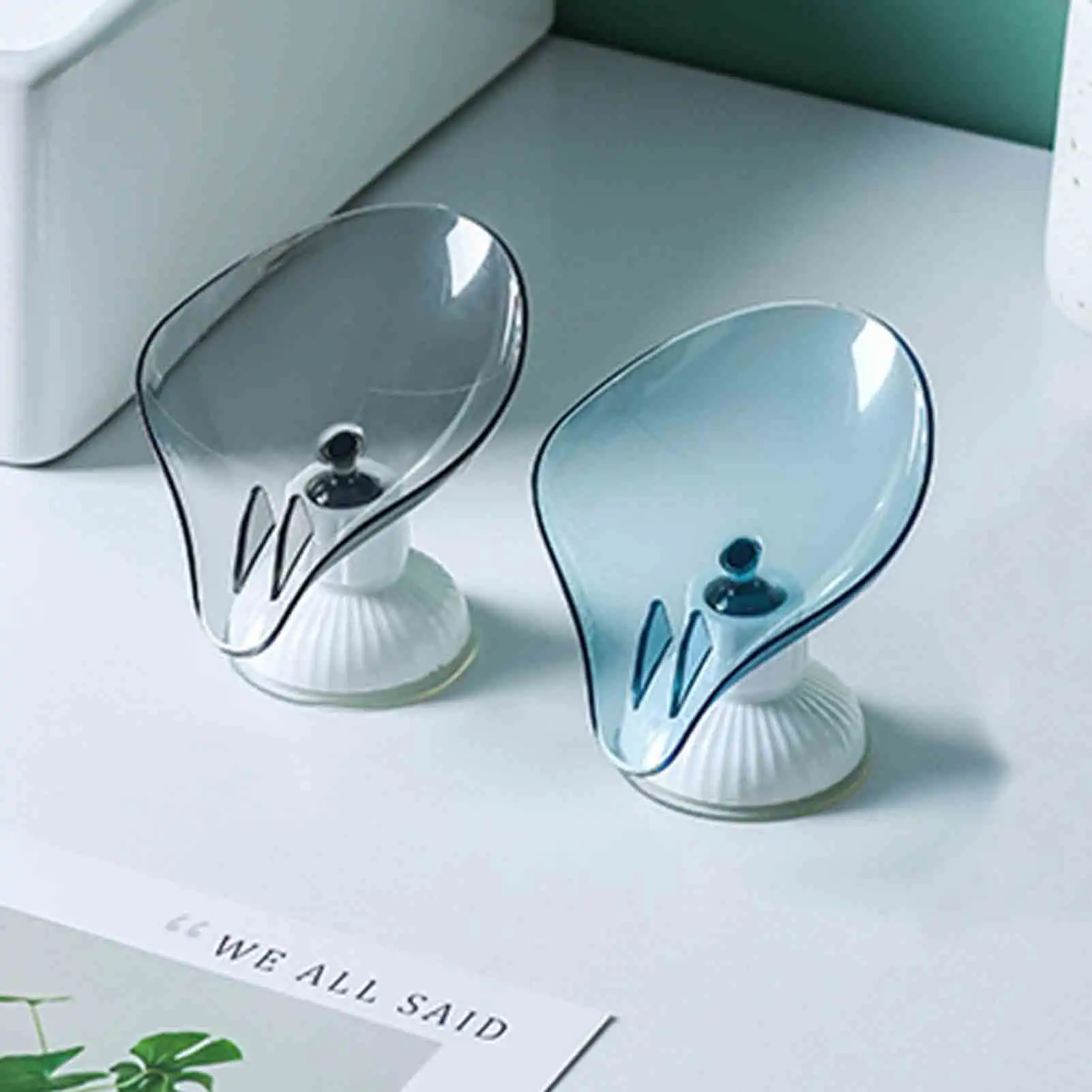 

Leaf Shape Soap Box Drain Soap Holder Rotatable Suction Cup Soap Storage Plate Dish Tray Soap Box Bathroom Accessories
