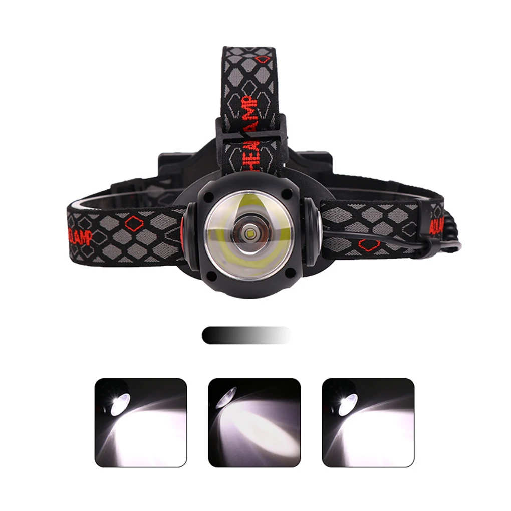 

USB Rechargeable Headlamp Micro T6 COB 360 Rotating Headlight Warning Light Waterproof Flashlight Lightweight Powerful