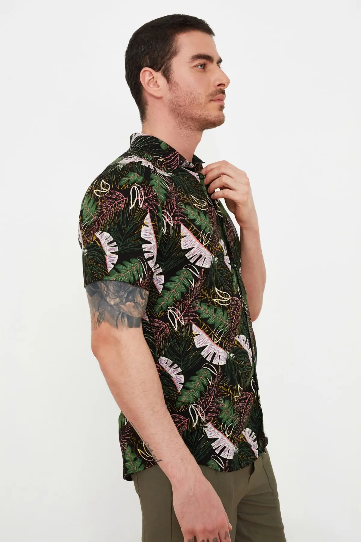 

Trendyol Men 'S Regular Fit Shirt Collar Short-Sleeve Shirt TMNSS21GO0672