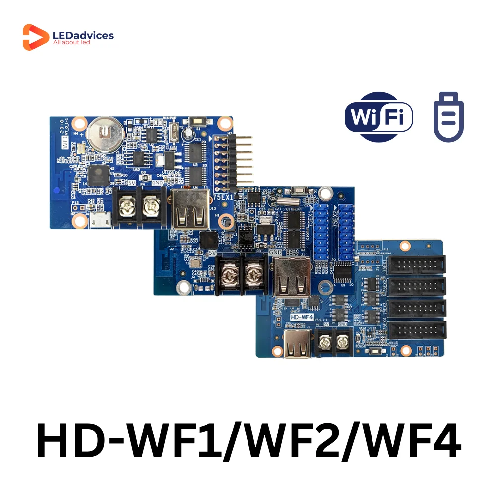 HUIDU HD-WF1/WF2/WF4 Одноцветный светодиодный дисплей Карта управления HUB75E WIFI U Диск ICN2038S