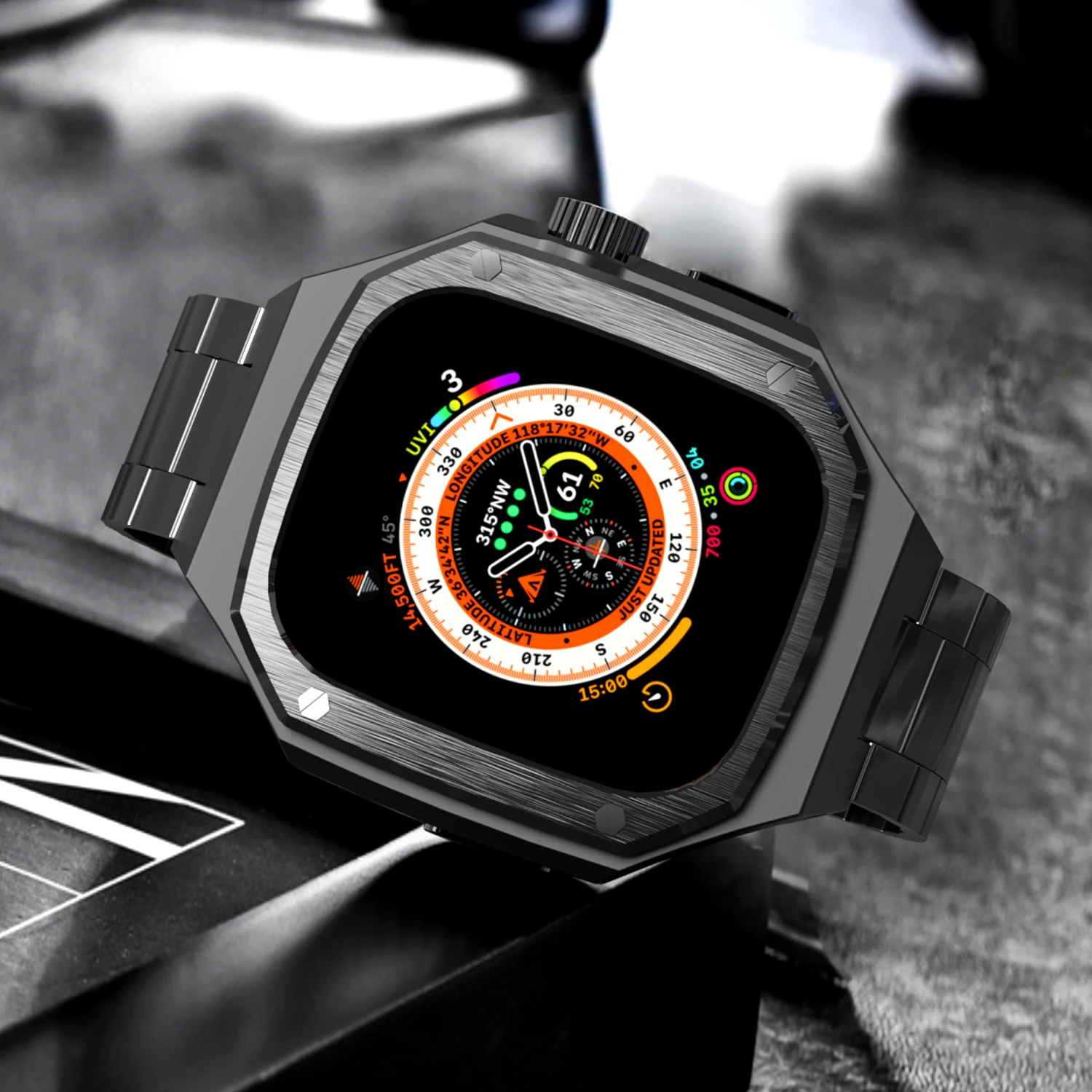 

AP Aluminum Alloy Modification Kit for Apple Watch Ultra 49mm Metal Strap for IWatch 8 Correa Bracelet Replacement Accessories