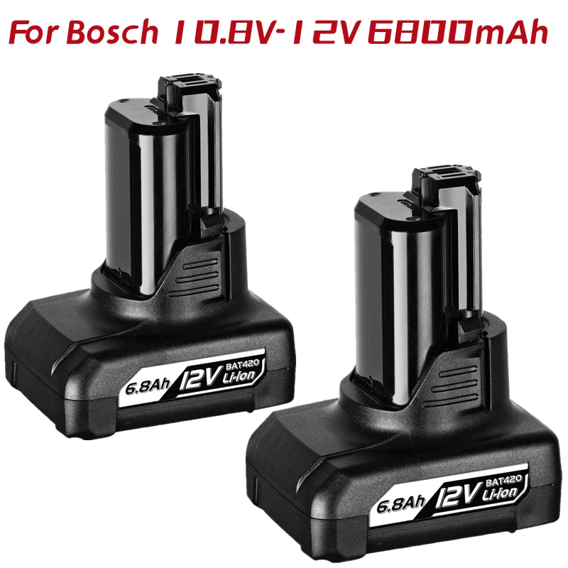 

6800mAh 12V Li-ion BAT420 Replacement Battery For Bosch BAT411 BAT412 BAT413 BAT414 10.8-Volt Max Battery Cordless Power Tools