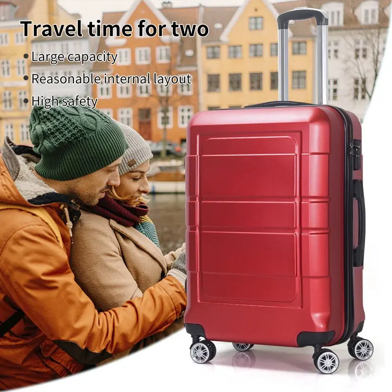 20 Inch Carry On Spinner Luggage with Ergonomic Handles and TSA Lock, Red