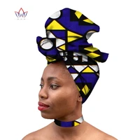 brw 2022 hot sale ankara fabric necklace and head ssarf exotic colors african chokers necklaces and headties 2 pieces wya085