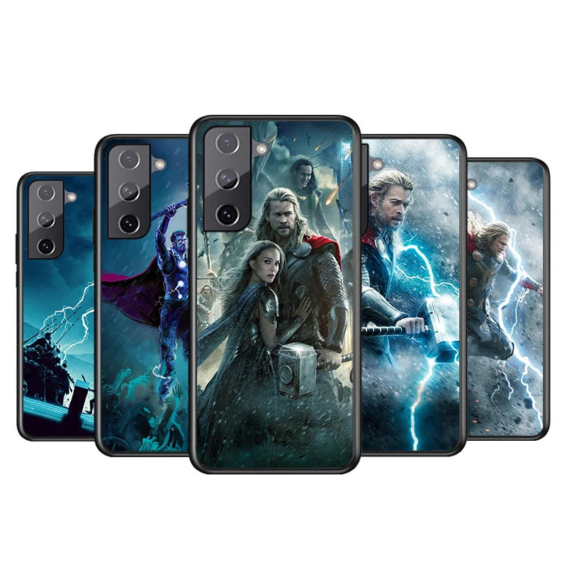 

The Avengers Marvel Thor For Samsung Galaxy S22 S21 S20 Ultra Plus Pro S10 S9 S8 S7 4G 5G Soft Black Phone Case Funda Coque Capa
