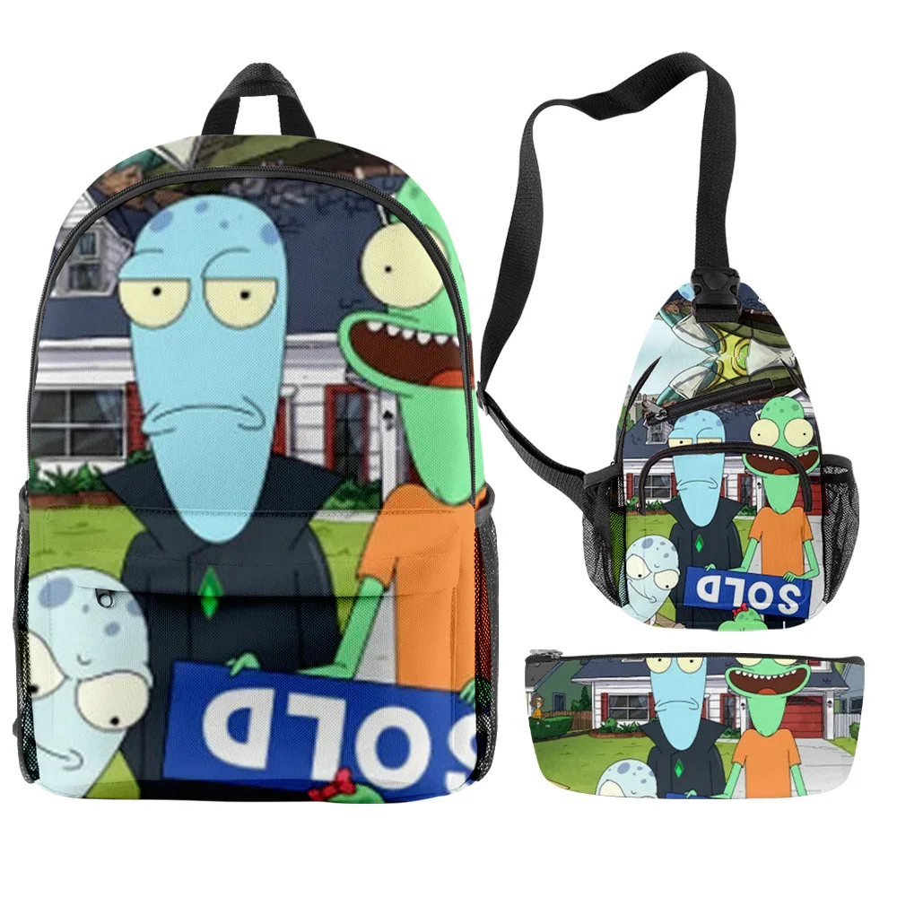 

Harajuku 3PCS/Set Solar Opposites Backpak Primary Middle School Students Schoolbag Backpack Boys Girls Waterproof Travel Bag