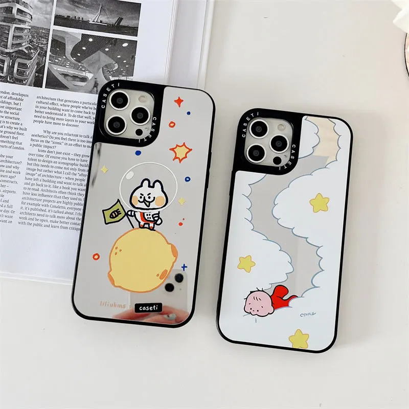

Cartoon Rabbit Baby Mirror Surface Phone Case Cover for IPhone 11 12 13 14 Pro Max Case for IPhone 14 Pro Max