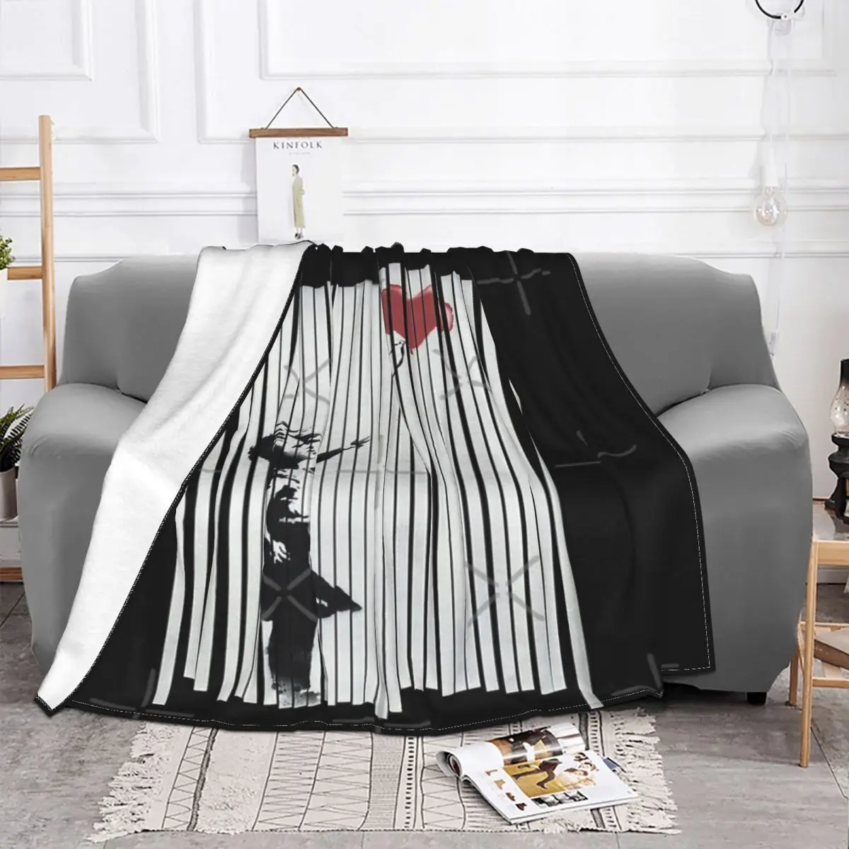 Эй я зафиксировал это Бэнкси измельченный воздушный шар одеяло украшение для