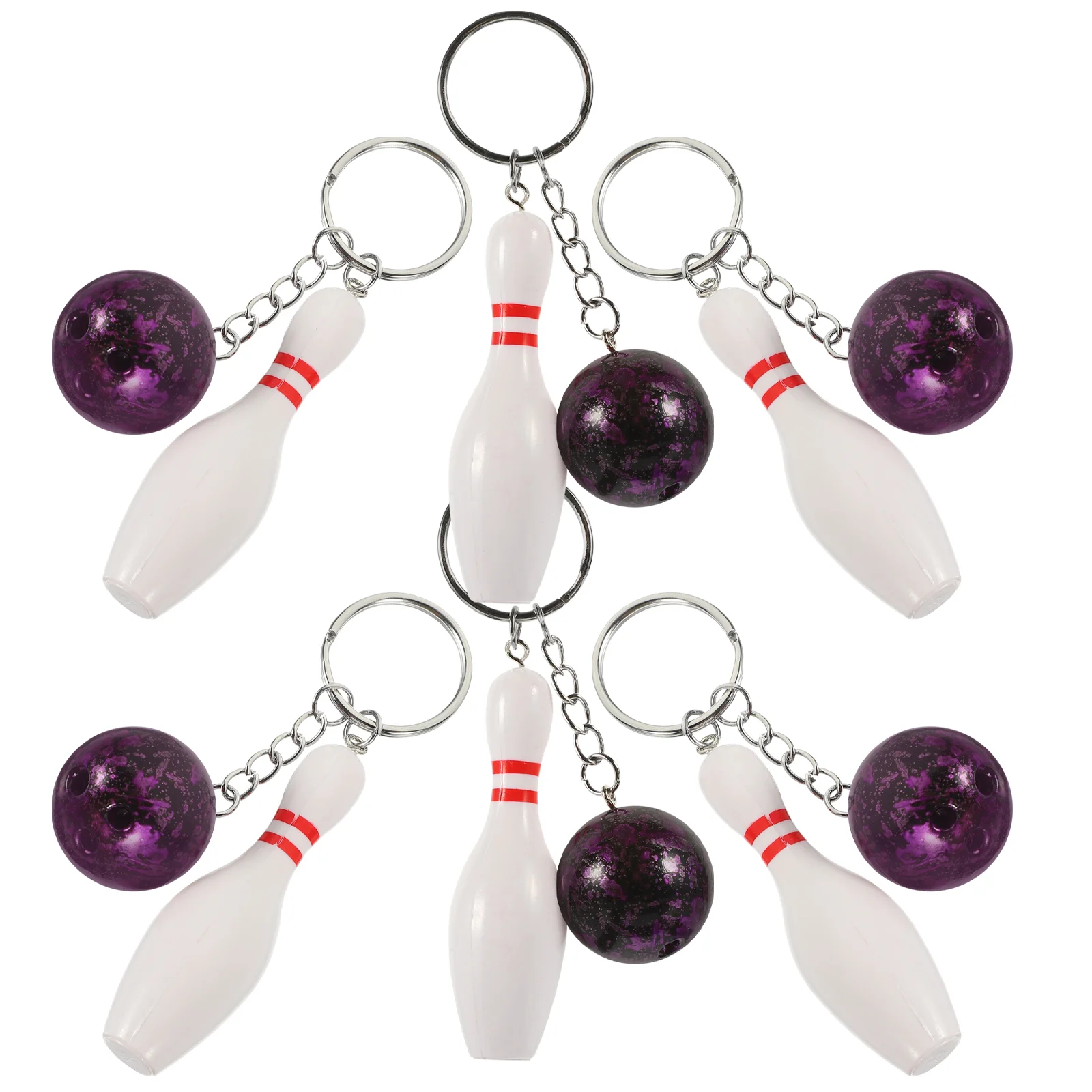 

6pcs Bowling Pin Keychain Bowling Ball And Pin Keychain Bowling Gifts for Kids and Adults