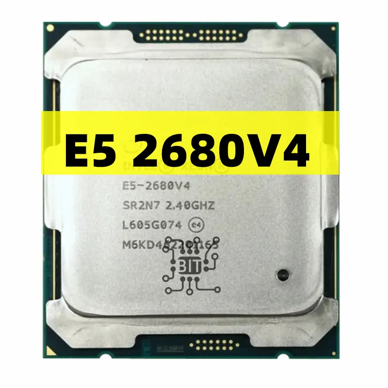 Used Xeon E5 2680 V4 LGA 2011-3 CPU Processor 2.4Ghz 14-core and 28 threads 120W E5-2680V4 Free Shipping