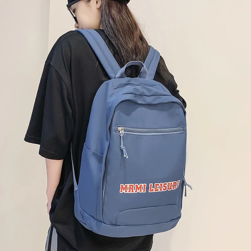 

High Quality Waterproof Nylon Women Backpack Female Fashion Letter Printing Big Travel Bag Teenagers Girl Preppy Schoolbag Cool