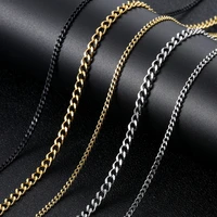 hip hop chain titanium steel accessories necklace stainless steel cuban chain 3mm multi size jewelry set for mensladies party