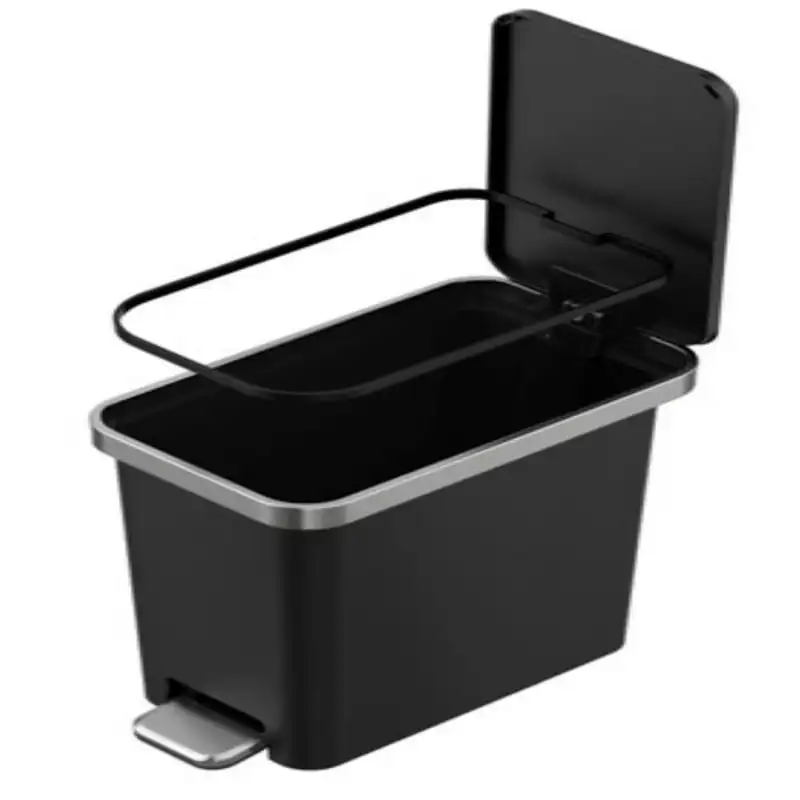 

Полимерная ступенчатая банка премиум-класса, пластиковая емкость для мусора для ванной или офиса, Черная