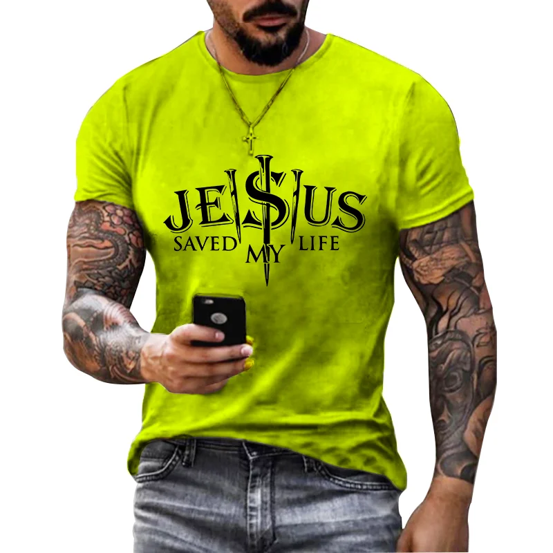 

Jesus Printed T-shirts Male Hip Hop Tees Tops Men's T-shirt Retro Casual Clothes Harajuku Streetwear Men Oversized T Shirt 6XL