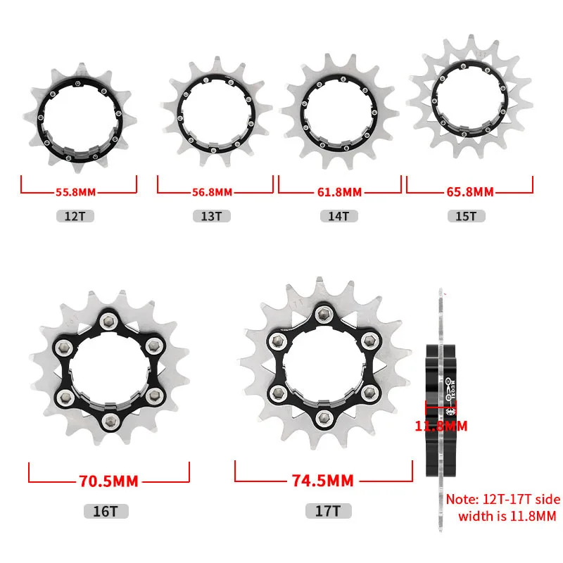 Кассета MUQZI MTB с одним диском Cog 12T 13T 14T 15T 16T 17T Звездочка для горного велосипеда