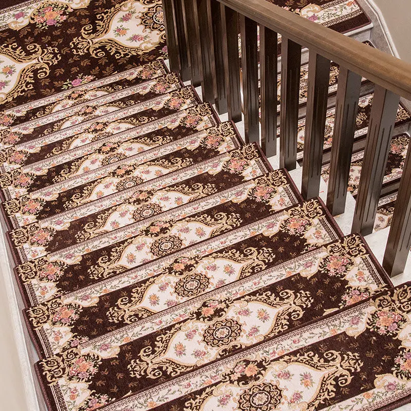 

Super Anti-Skid Mildew Proof American Country Corner Solid Wood Staircase Step Mats Home Anti-Skid Stairs