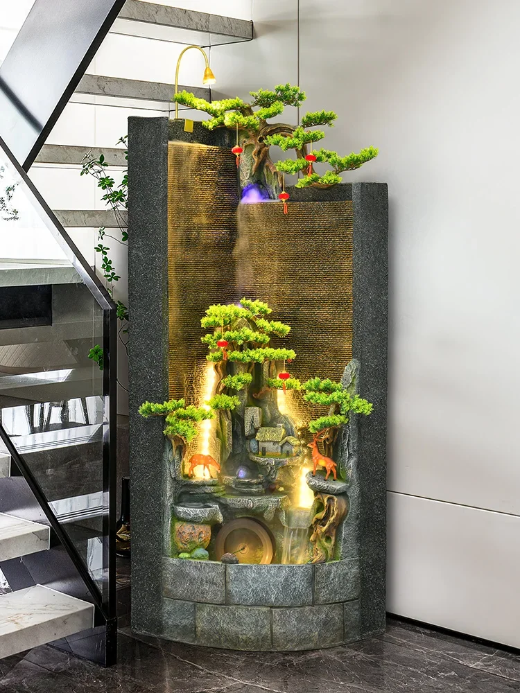 Креативная настенная занавеска для воды фонтан двор ландшафтный пруд рыбы