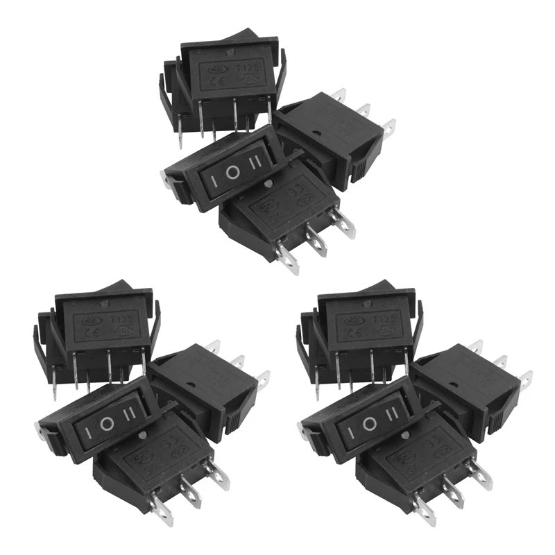 

15 Pcs X AC 10A/250V 15A/125V 3 Pin SPDT ON-OFF-ON 3 Position Boat Rocker Switch
