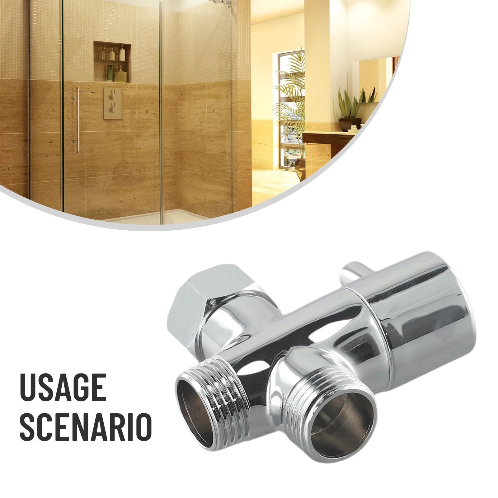 

3-Way Diverter Valve Home 0.6-1.5mpa 1pcs Mixer Tap 4-points Shower Head Angle Valve T-Adapter G1/2in Bath Brass