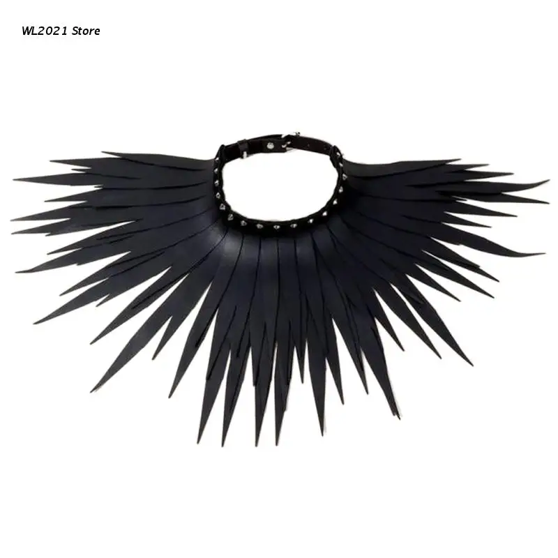 

PU Leather Choker Punk Long Tassel Necklace Gothic Collar Choker Parties Jewelry