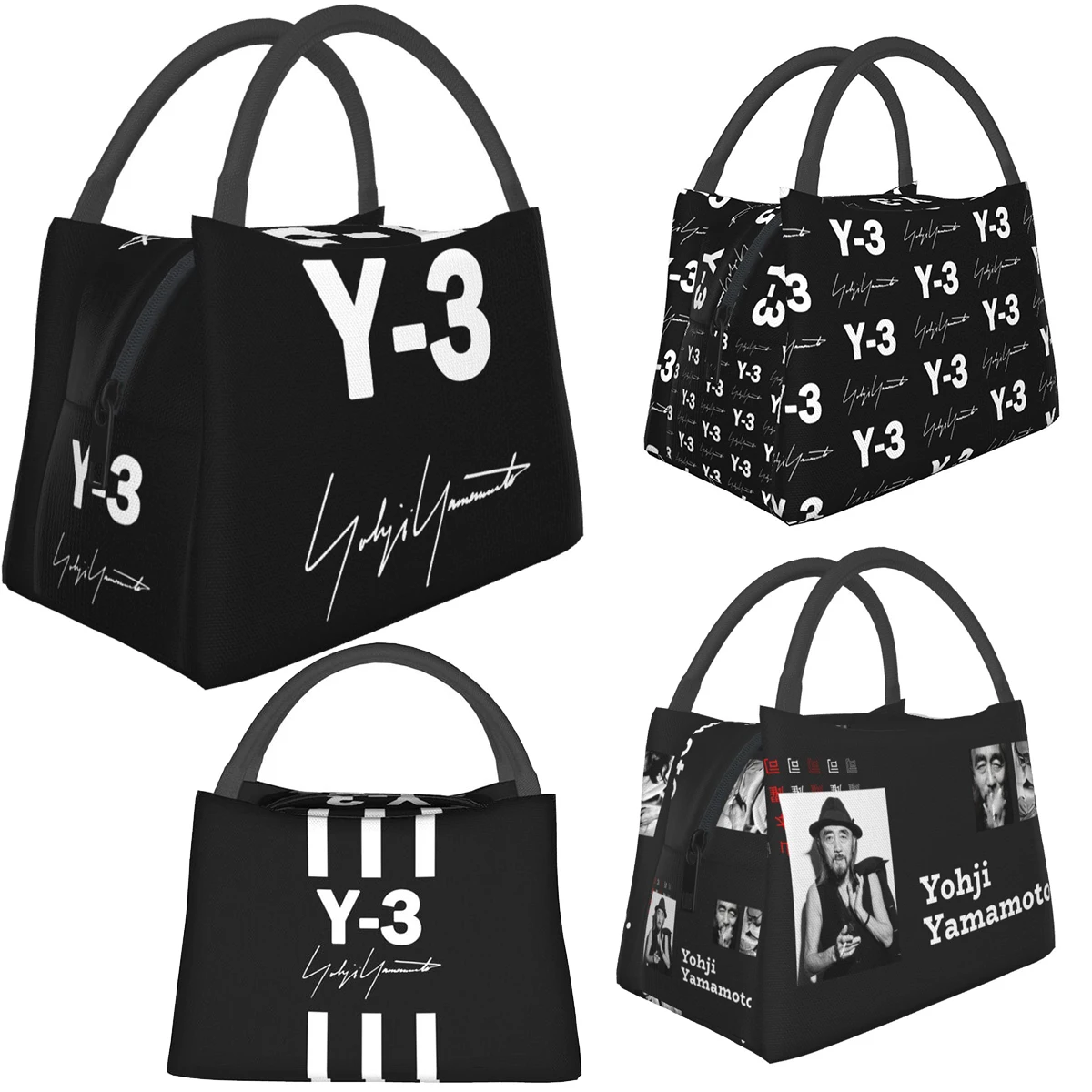 

3Y Black Yohji Yamamoto Bag for Lunch Accessories Waterproof Insulated Oxford Cooler Thermal Cold Food Picnic Lunch Box
