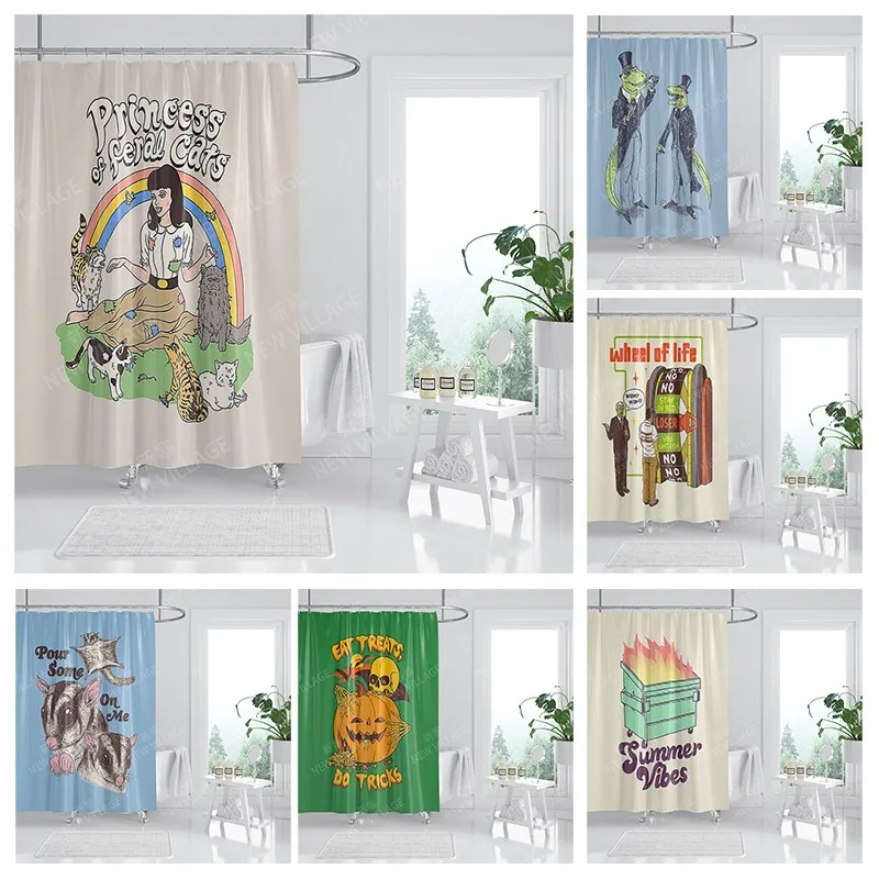 

Водонепроницаемые тканевые занавески для душа, занавески для ванной, аксессуары, занавеска для ванной, для душа, 180x200 см, 240*200, аниме, украшен...