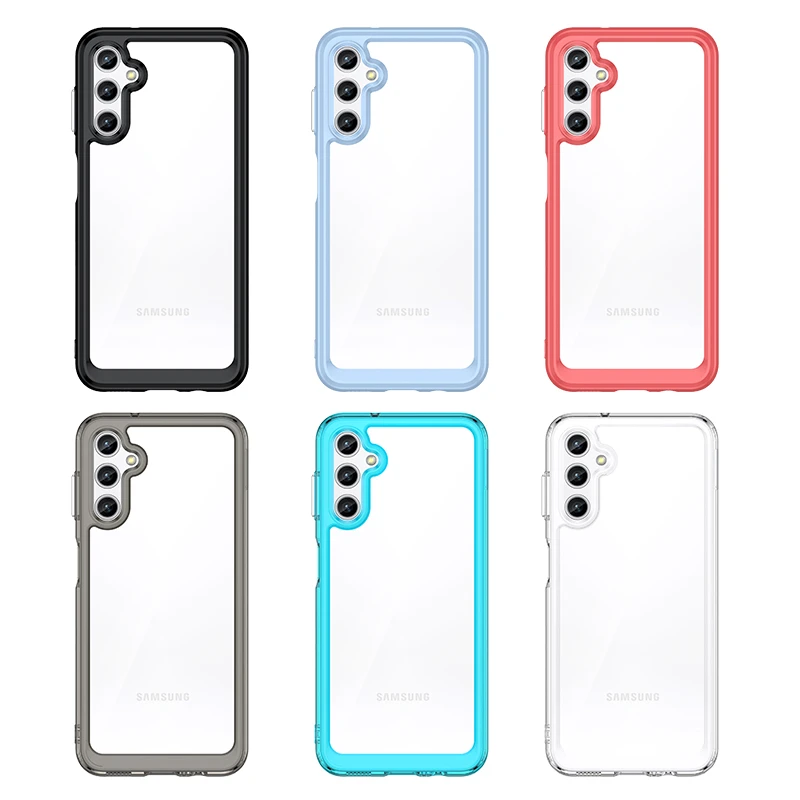 For Samsung A14 LTE Case Cover Samsung Galaxy A14 LTE Capas Shockproof Transparent Colour Frame Clear For Samsung A14 LTE Fundas