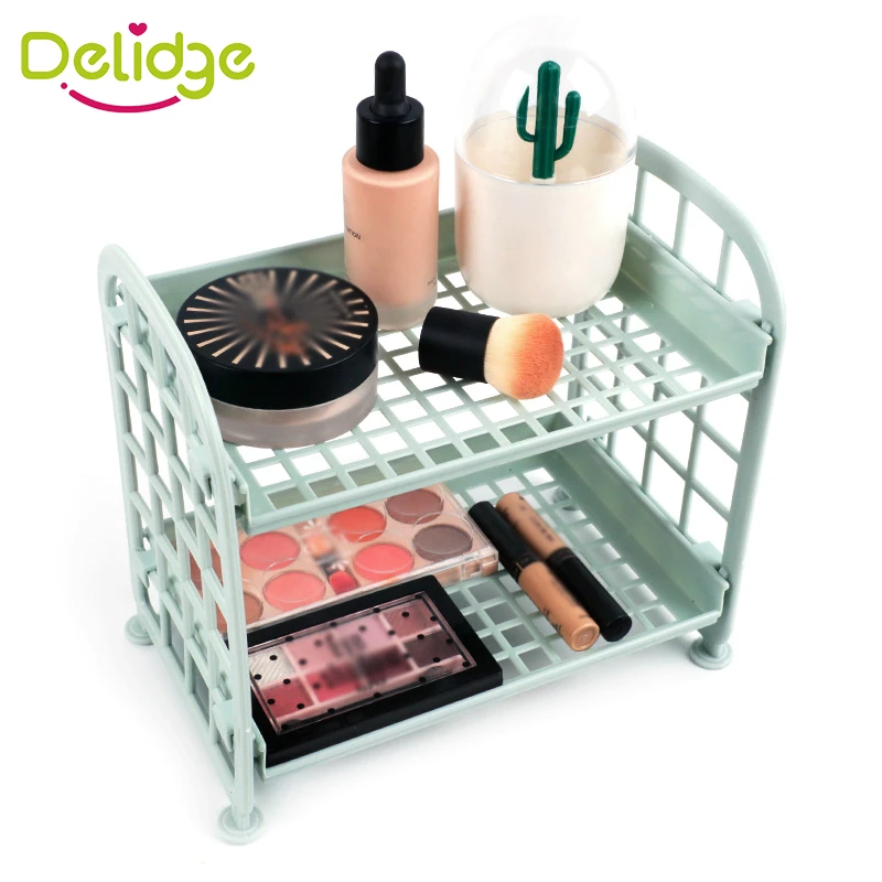 

Plastic Adjustable 2 Layers Assemble Shelf Holder Desk Organizer Living Room Fliter Bathroom Accessory