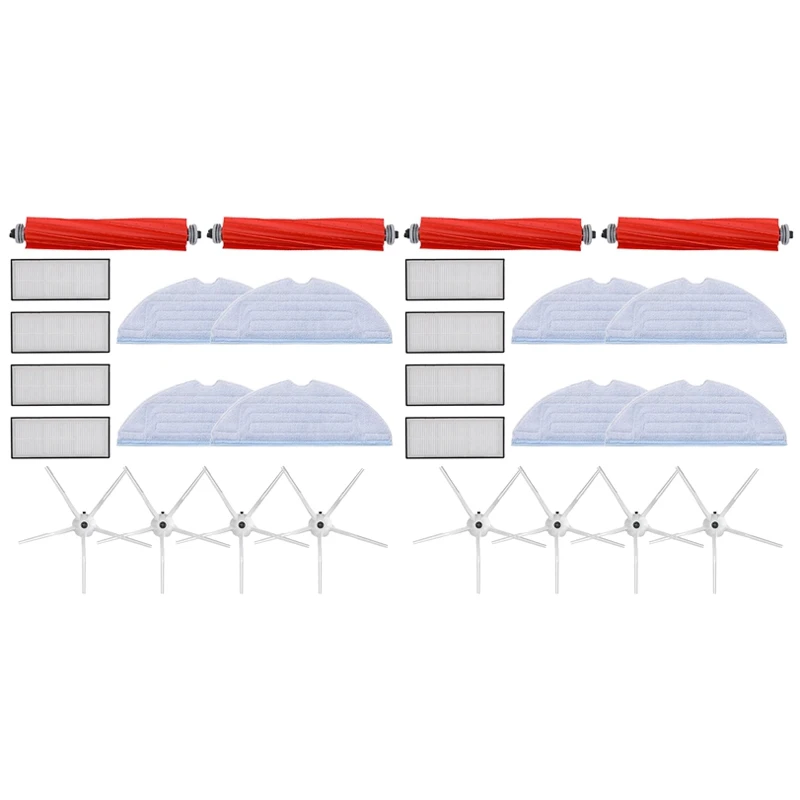 

HOT！-2Set Main Roll Brush Mop Rag Hepa Filter Side Brush For Xiaomi Roborock S7 T7S Plus Vacuum Cleaner Spare Parts