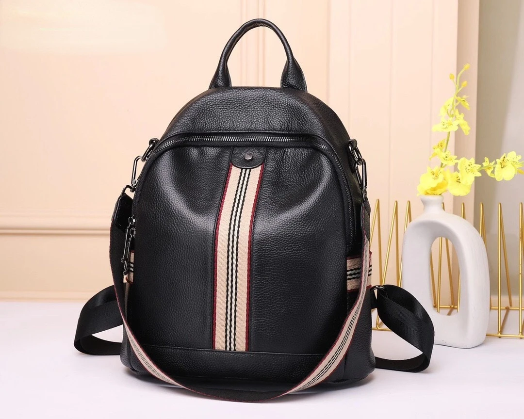 First layer cowhide double shoulder bag women's new fashion brand fashion simple leather women's bag Korean leather soft leather