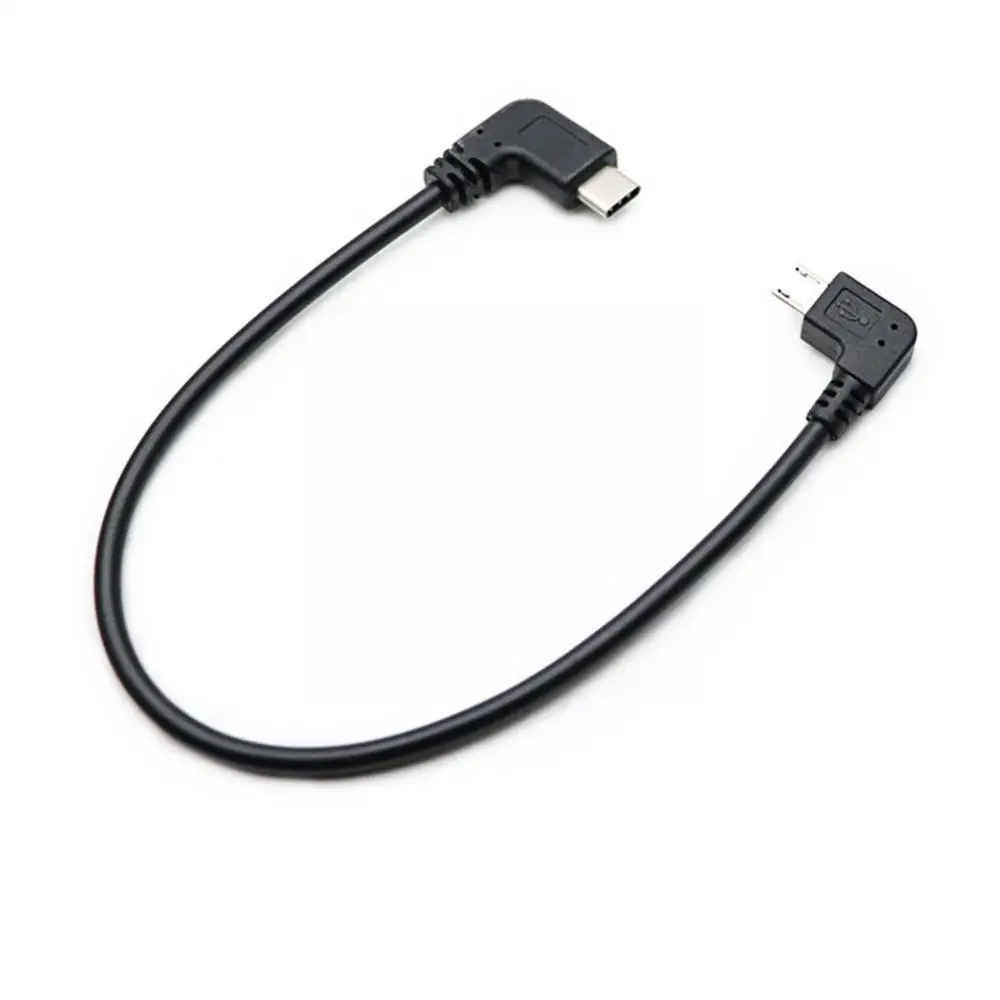 Micro Usb Type C 3 1 кабель для передачи данных 90 градусов Otg фут шнур прямой черный угол