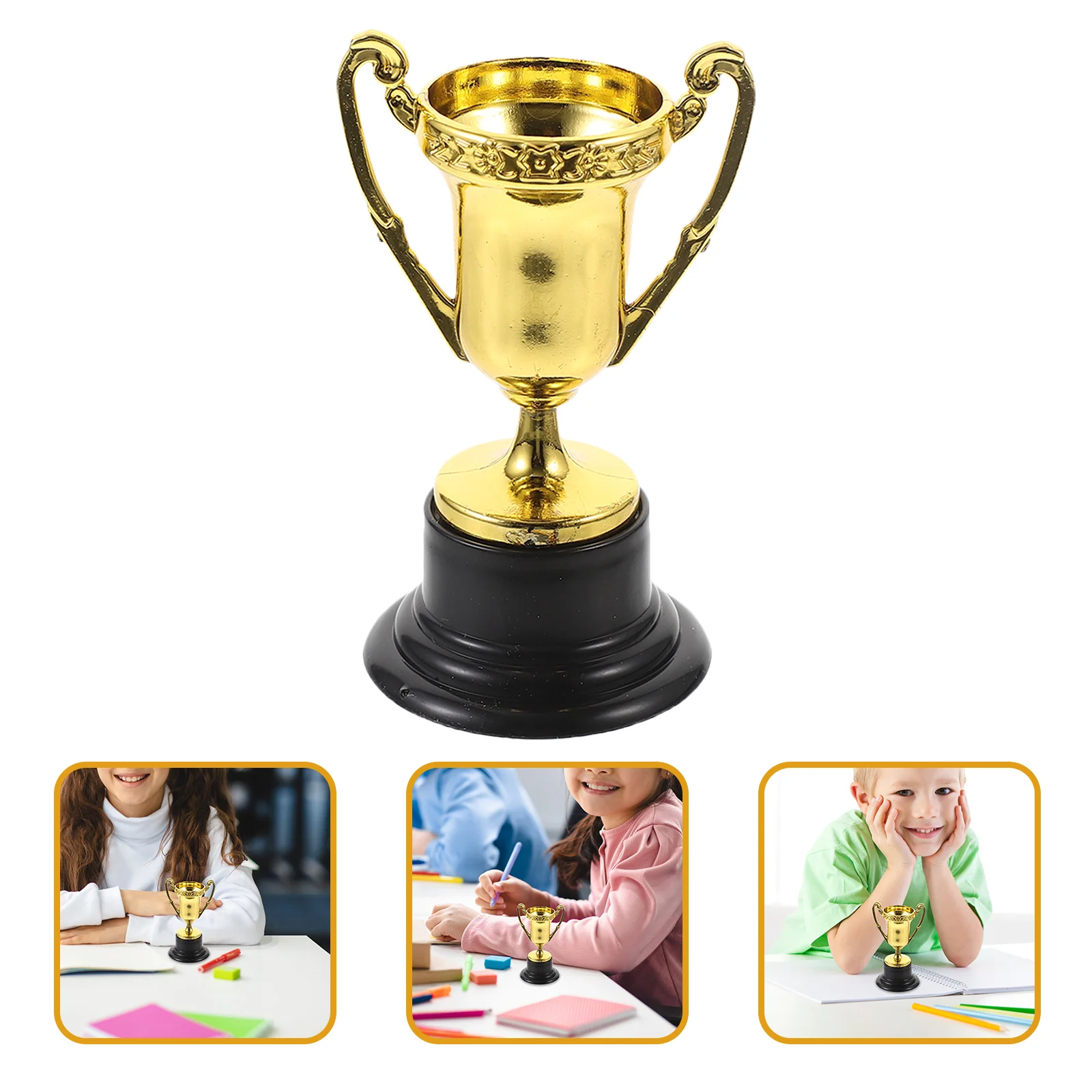 

12 Pcs Mini Prizes Children's Trophy Home Desktop Decor Plastic Reward Football Small Cup Model Kids Toy