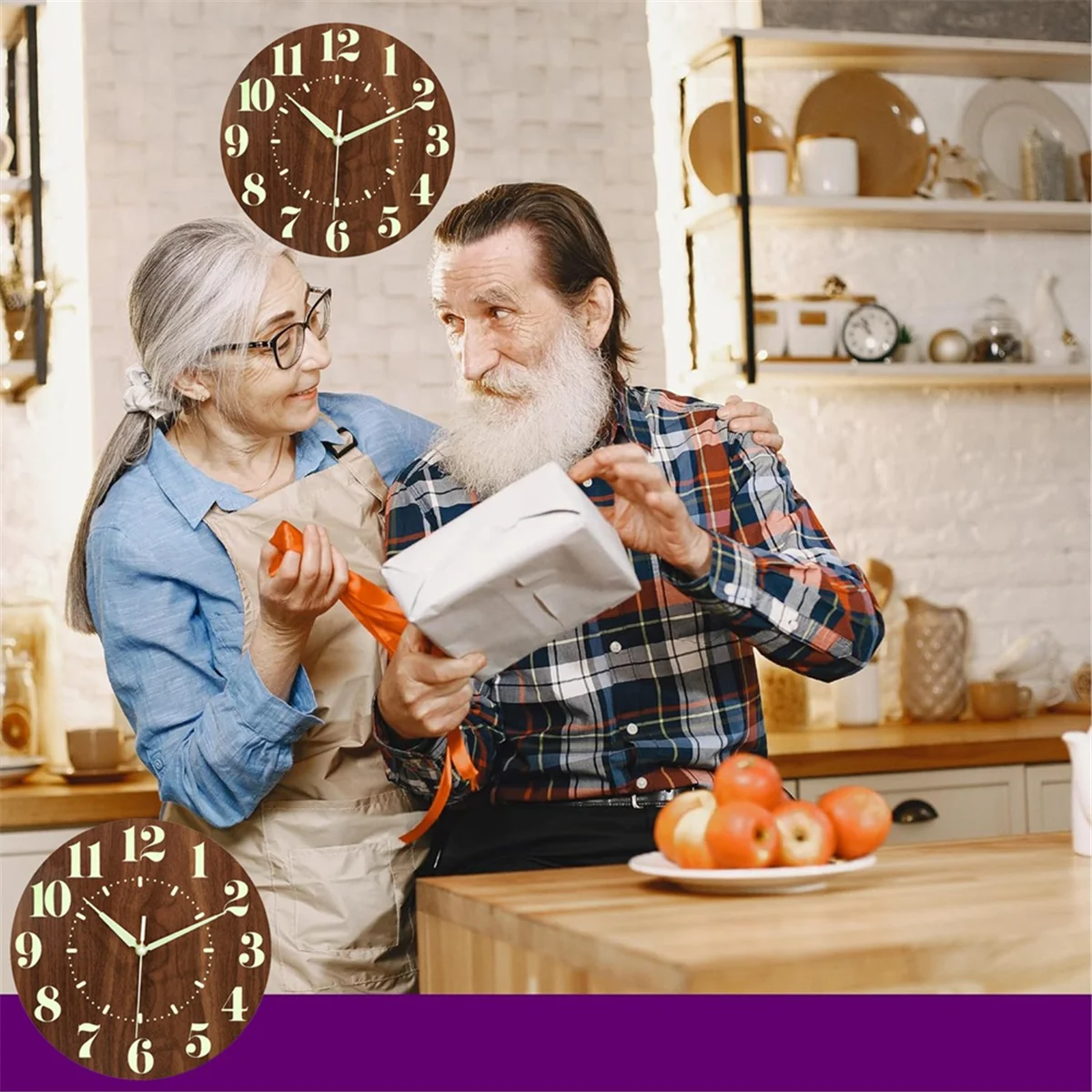 Светящиеся в темноте настенные часы 12-дюймовые бесшумные нетикающие на