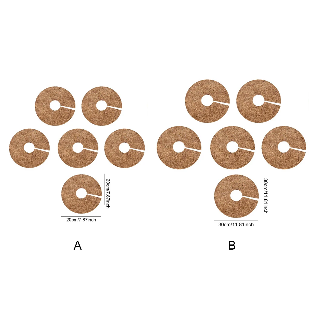 

6 Pieces Fiber Liner Wear-resistant Round Moisturizing Cushion Freeze-proofing Mulch Mat Pad Plant Cover Balconies 20cm