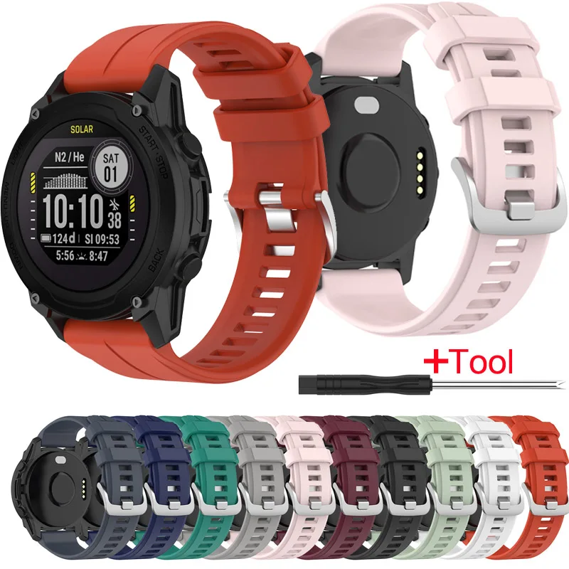 Ремешок силиконовый спортивный для наручных часов сменный Браслет Garmin Fenix7 с