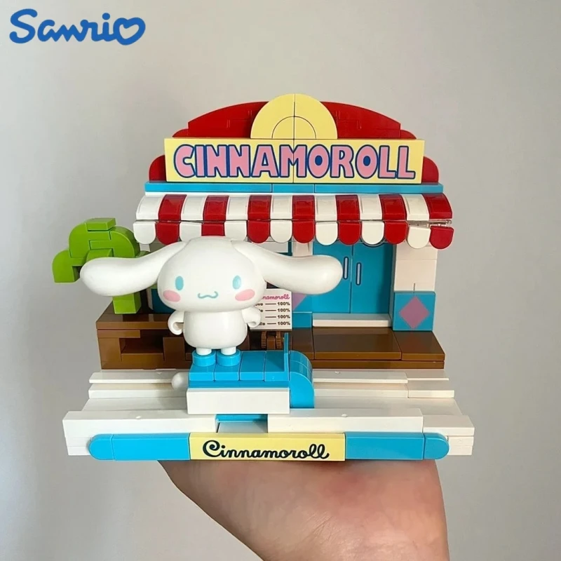 

Sanrio оригинальный Kuromi Cinnamoroll Mymelody Hello Model строительные блоки кирпичи Kitty аниме сборка Набор фигурок, игрушки Детский подарок