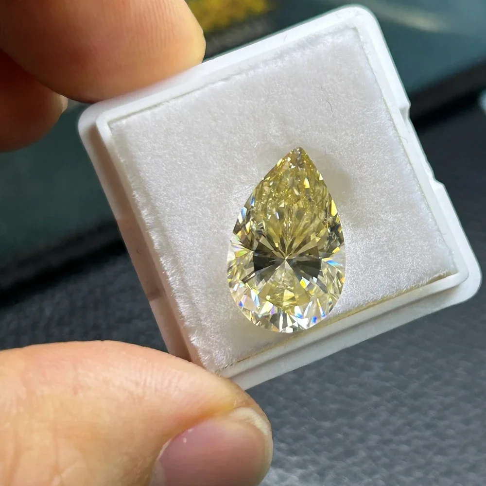 Meisidian камень Муассанит 1-10 карат измельченная груша яркий желтый бриллиант